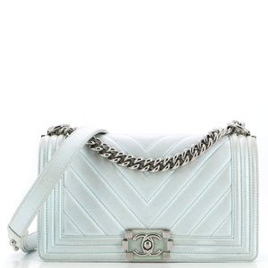 Boy Flap Bag Iridescent Chevron Lambskin Old Medium