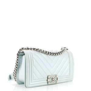 Boy Flap Bag Iridescent Chevron Lambskin Old Medium