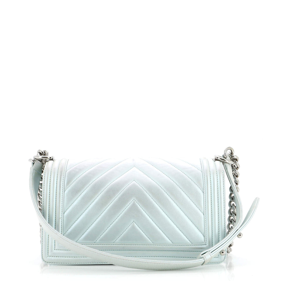 Boy Flap Bag Iridescent Chevron Lambskin Old Medium