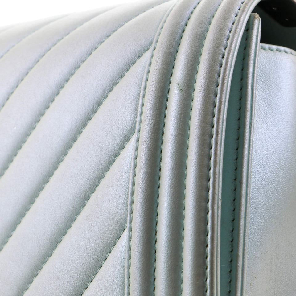 Boy Flap Bag Iridescent Chevron Lambskin Old Medium