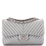 Classic Double Flap Bag Chevron Caviar Jumbo