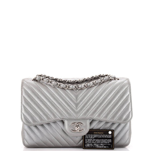 Classic Double Flap Bag Chevron Caviar Jumbo