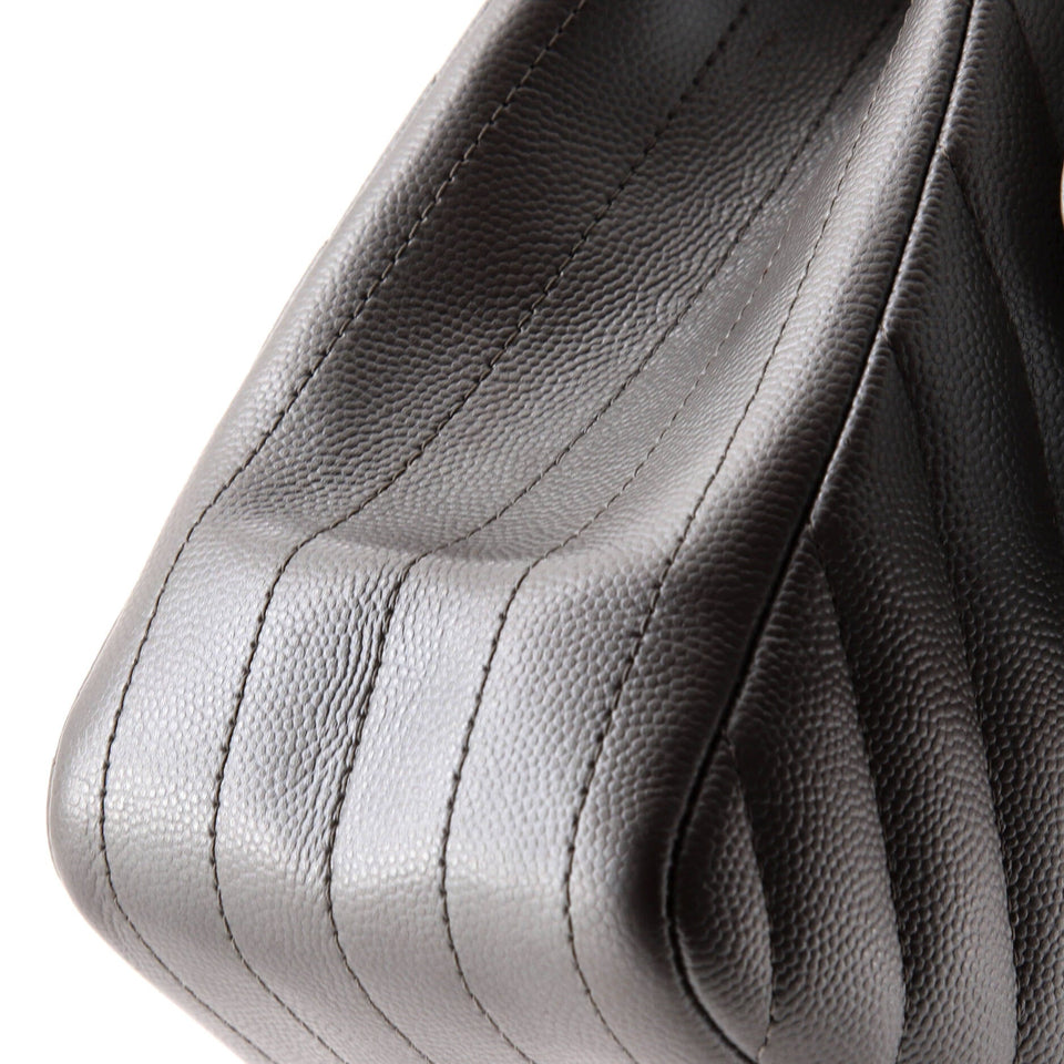 Classic Double Flap Bag Chevron Caviar Jumbo