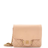 Archi Chic Square Wallet on Chain Quilted Grained Calfskin