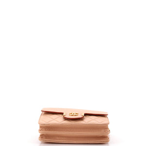 Archi Chic Square Wallet on Chain Quilted Grained Calfskin