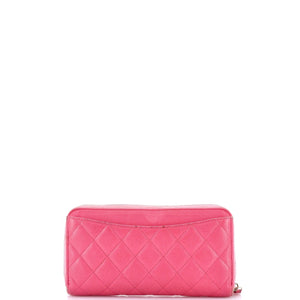 Zip Around Wallet Quilted Caviar Long
