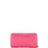 Zip Around Wallet Quilted Caviar Long
