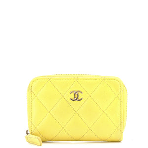 CC Zip Coin Purse Quilted Caviar Small