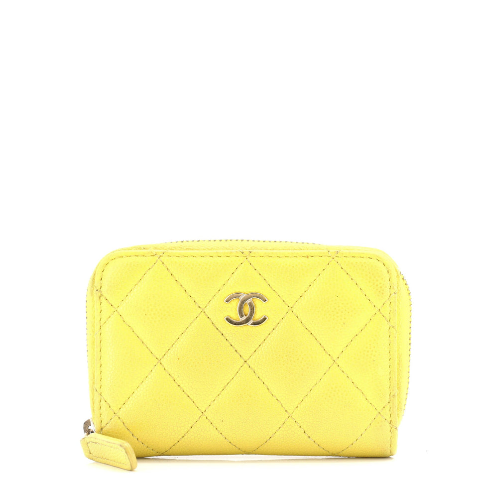 CC Zip Coin Purse Quilted Caviar Small