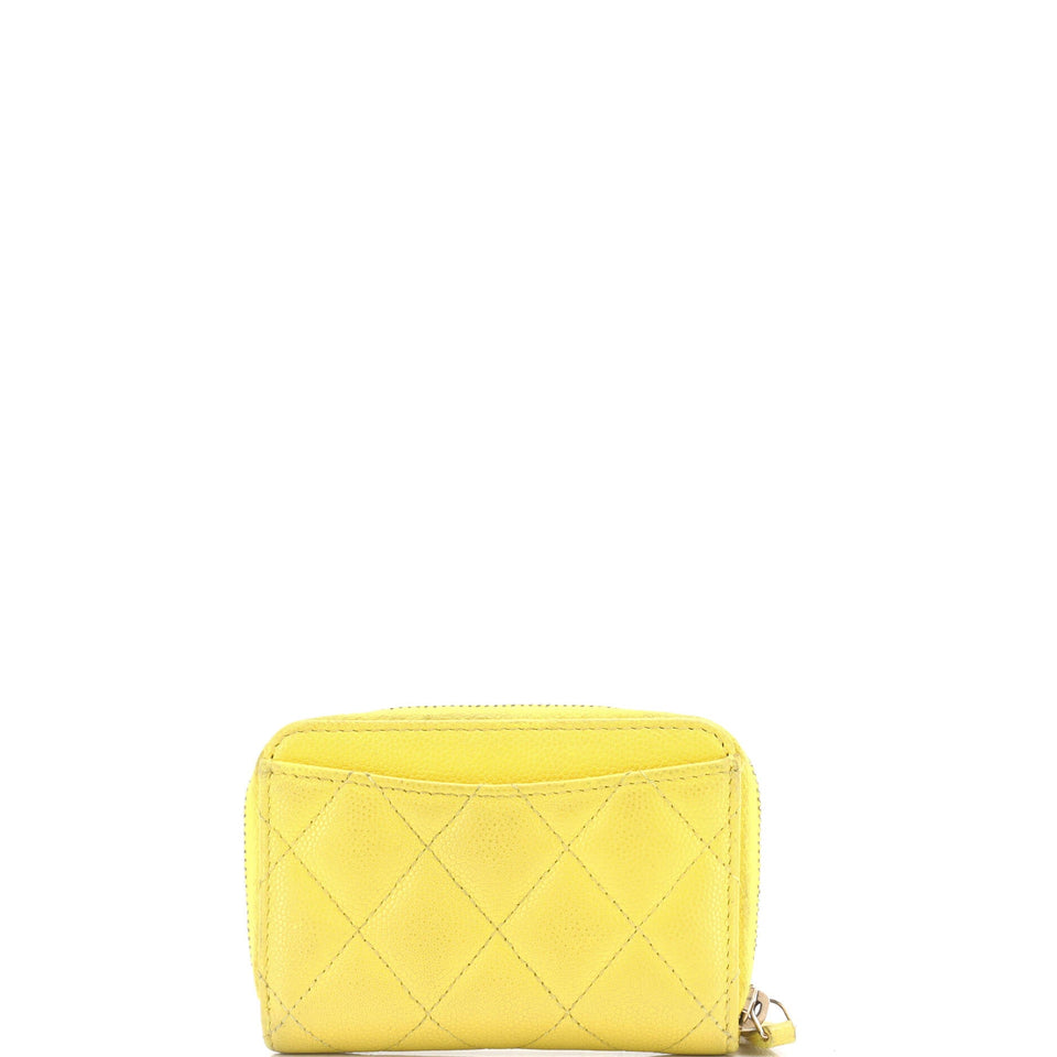 CC Zip Coin Purse Quilted Caviar Small
