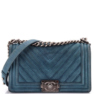 Boy Flap Bag Chevron Nubuck Old Medium