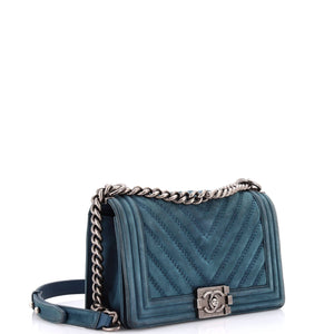 Boy Flap Bag Chevron Nubuck Old Medium