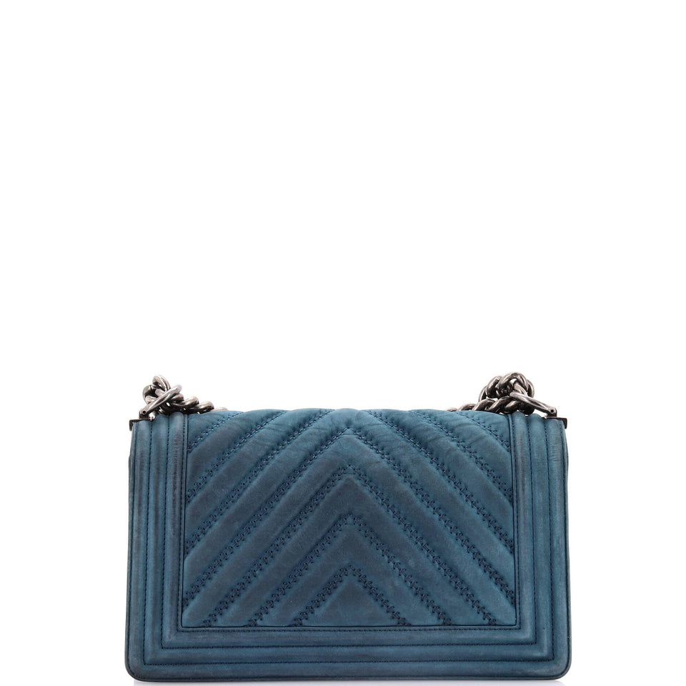 Boy Flap Bag Chevron Nubuck Old Medium