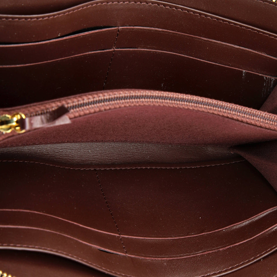Zip Around Wallet Quilted Caviar Long