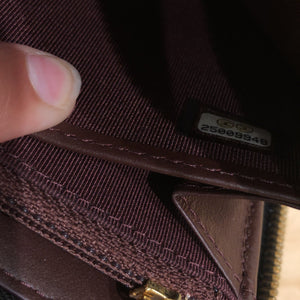 Zip Around Wallet Quilted Caviar Long