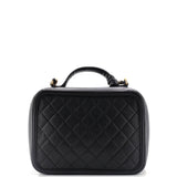 Filigree Vanity Case Quilted Caviar Large