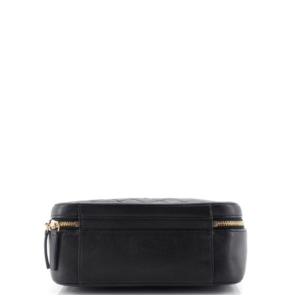 Filigree Vanity Case Quilted Caviar Large