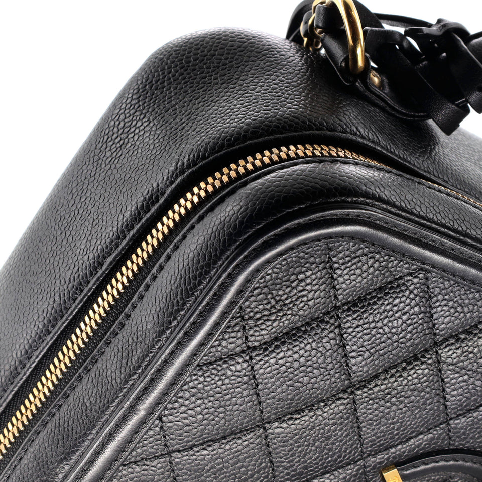 Filigree Vanity Case Quilted Caviar Large