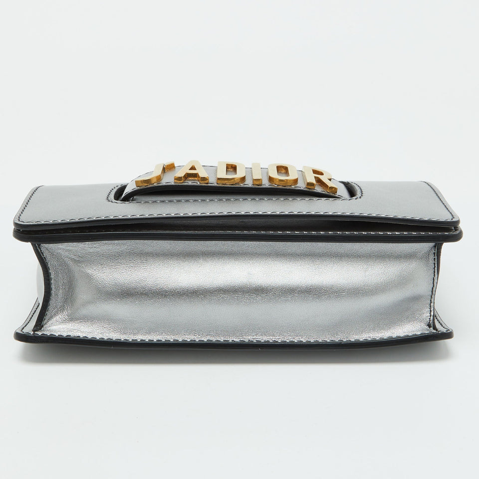 Dior Silver Leather Miss J'adior Chain Flap Bag