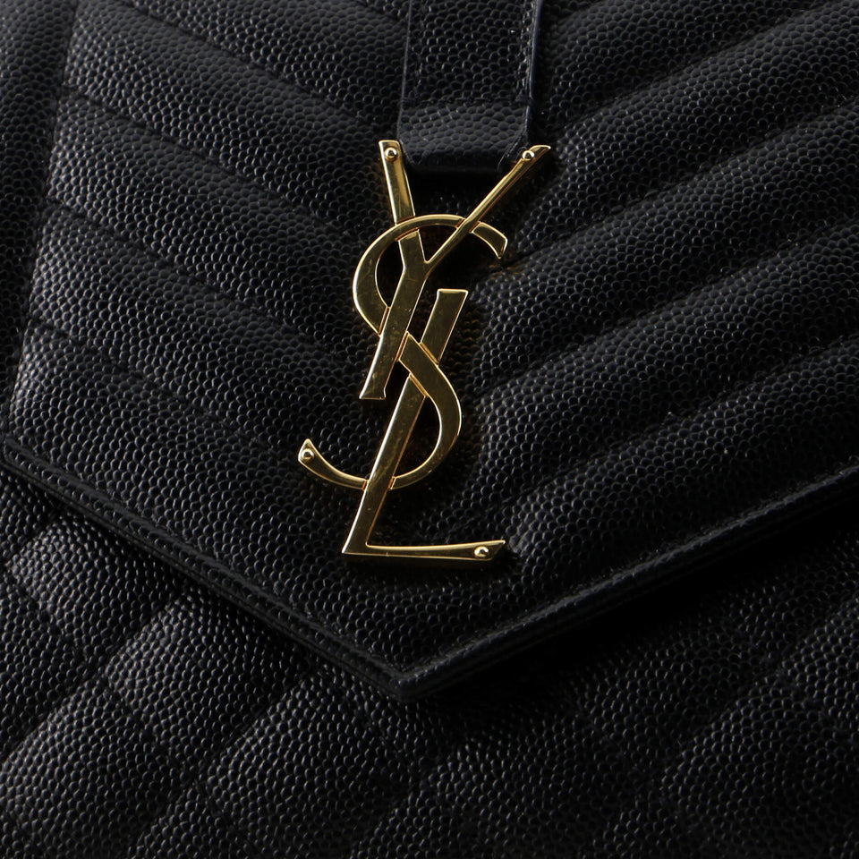 Classic Monogram Envelope Wristlet Clutch Mixed Matelasse Leather