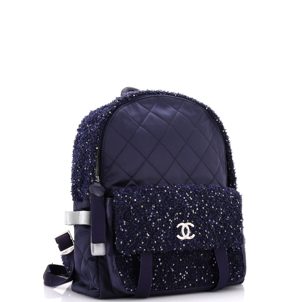 Astronaut Essentials Backpack Quilted Nylon with Tweed Medium