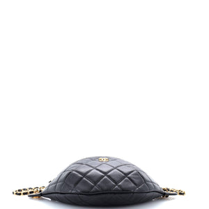 Resin Elegant Chain Belt Bag Quilted Lambskin