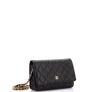 Wallet on Chain Quilted Caviar