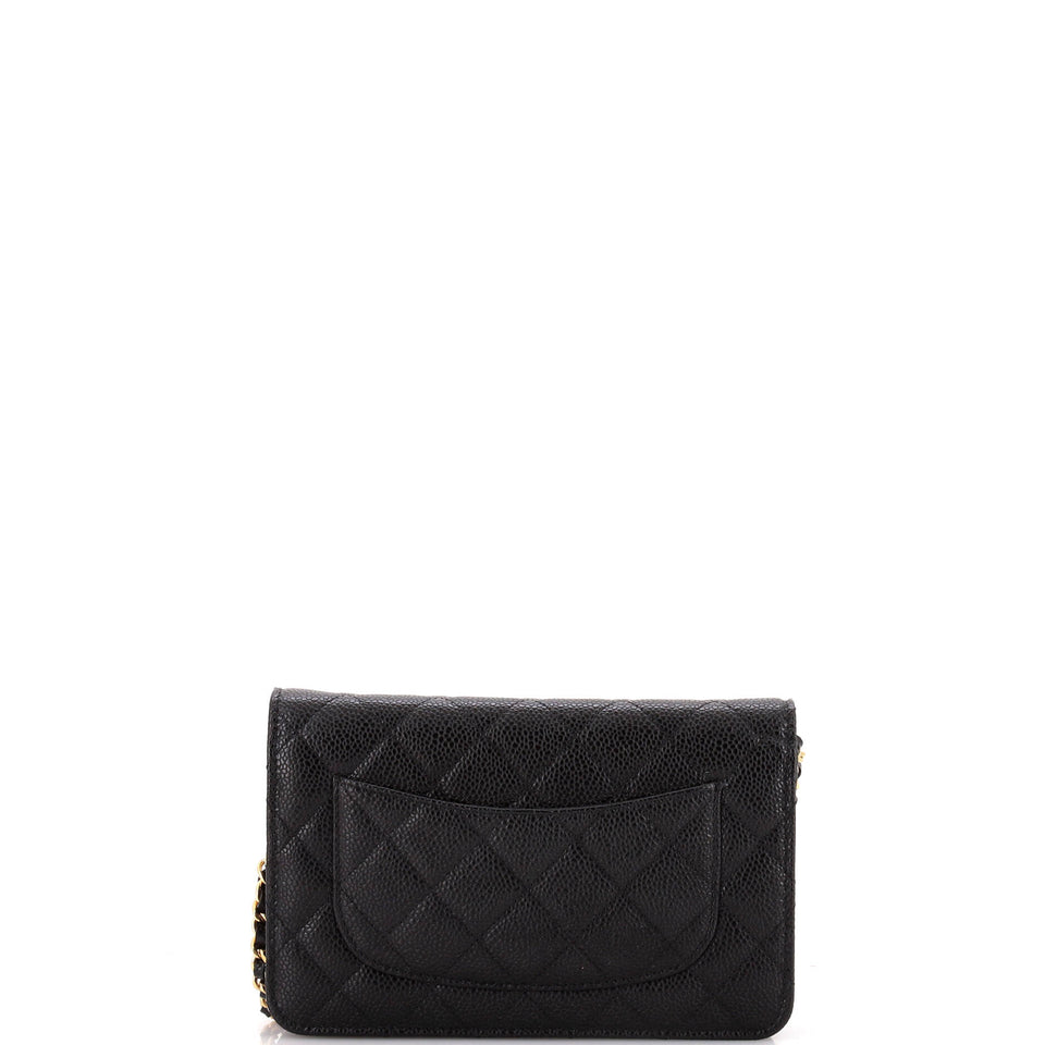 Wallet on Chain Quilted Caviar