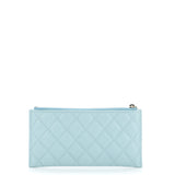 Classic Zip Pouch Quilted Caviar Long
