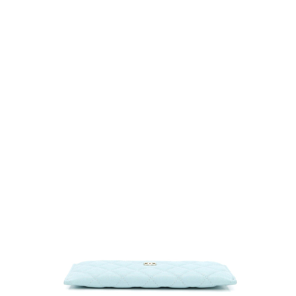 Classic Zip Pouch Quilted Caviar Long