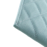 Classic Zip Pouch Quilted Caviar Long