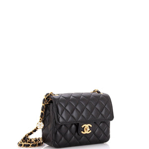 Casino Royale Charms Square Flap Bag Quilted Lambskin with Enamel Small