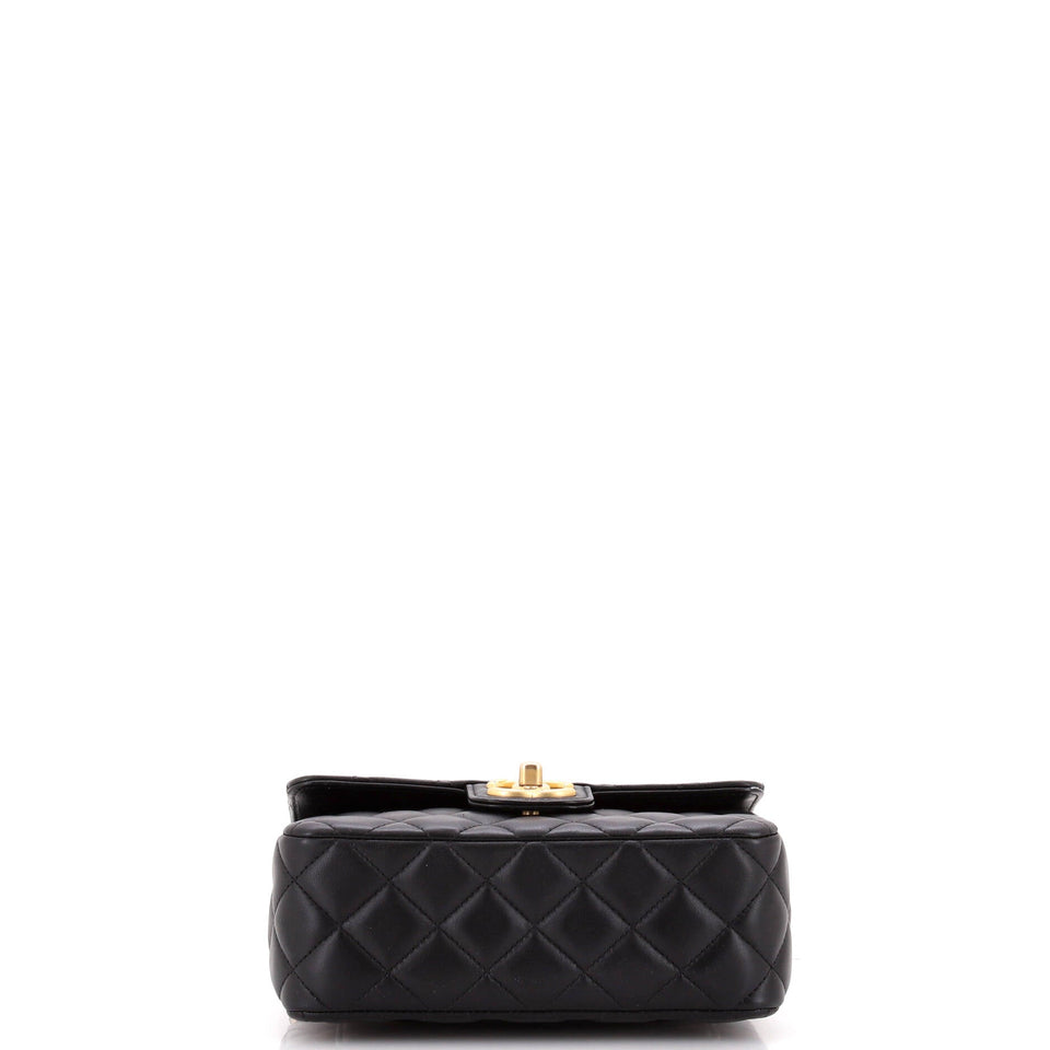 Casino Royale Charms Square Flap Bag Quilted Lambskin with Enamel Small