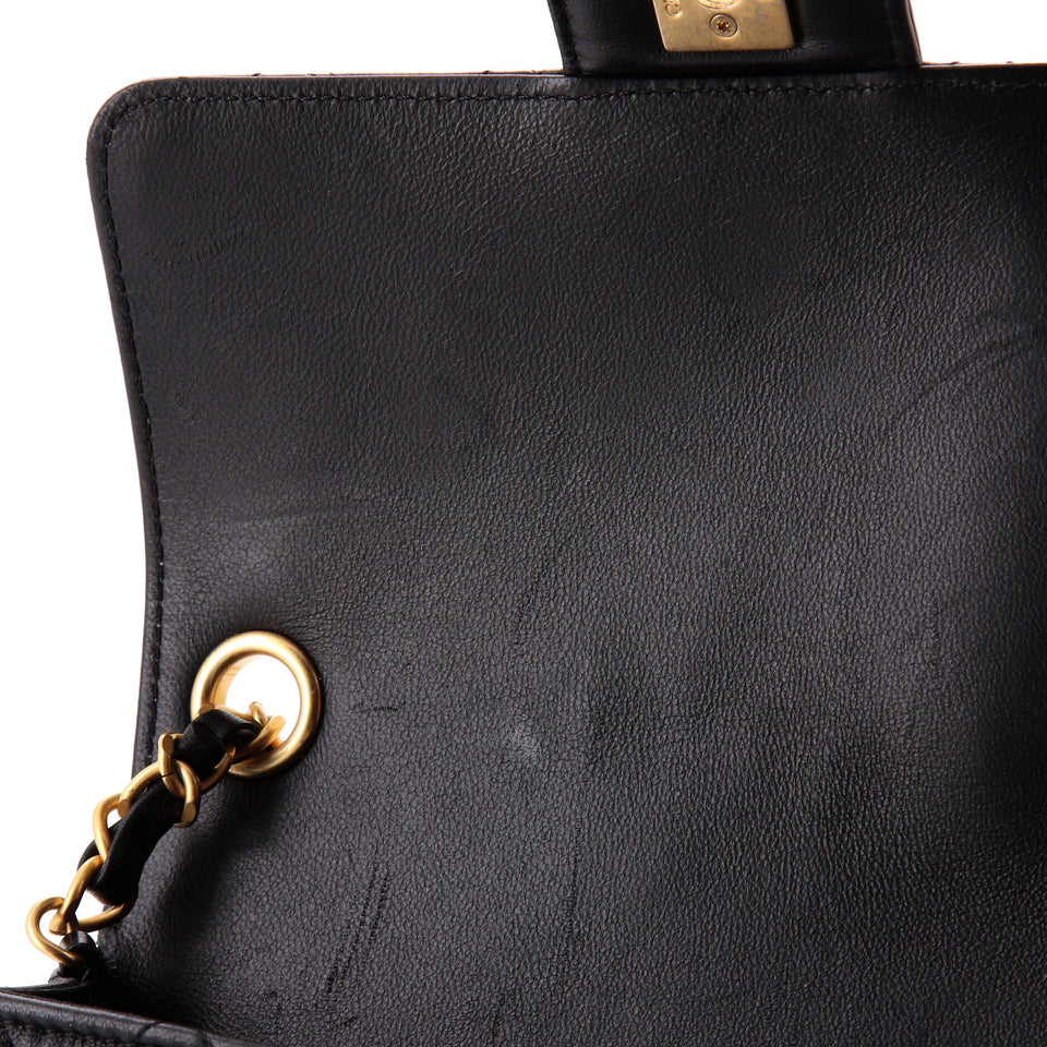 Casino Royale Charms Square Flap Bag Quilted Lambskin with Enamel Small