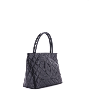Medallion Tote Quilted Caviar