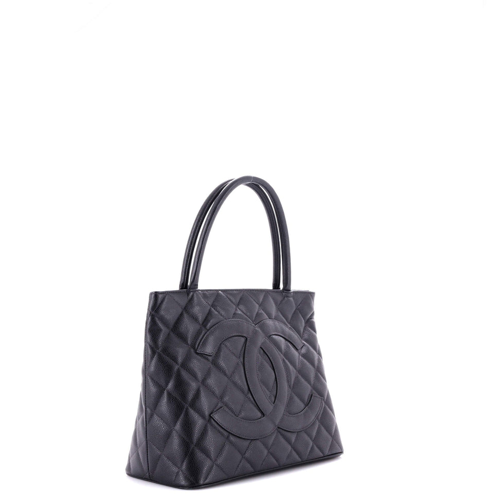 Medallion Tote Quilted Caviar