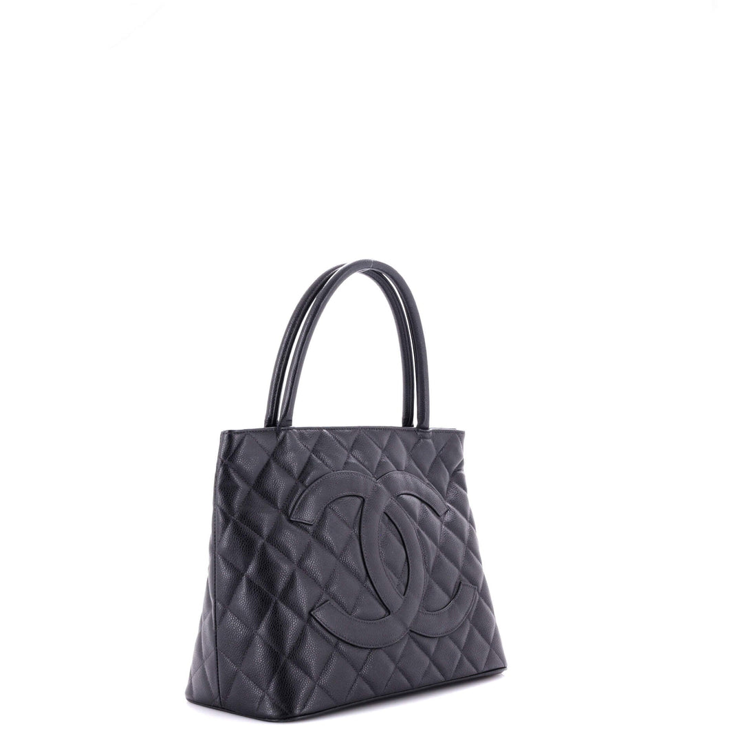 Medallion Tote Quilted Caviar