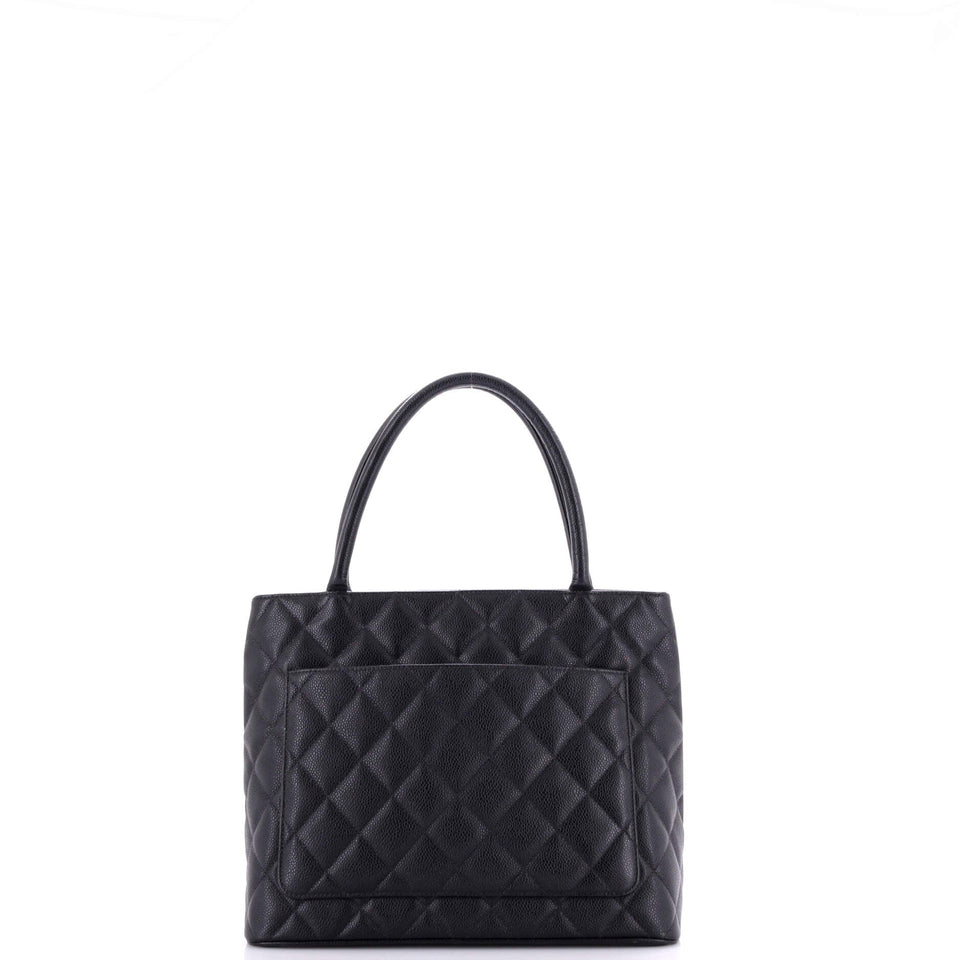 Medallion Tote Quilted Caviar