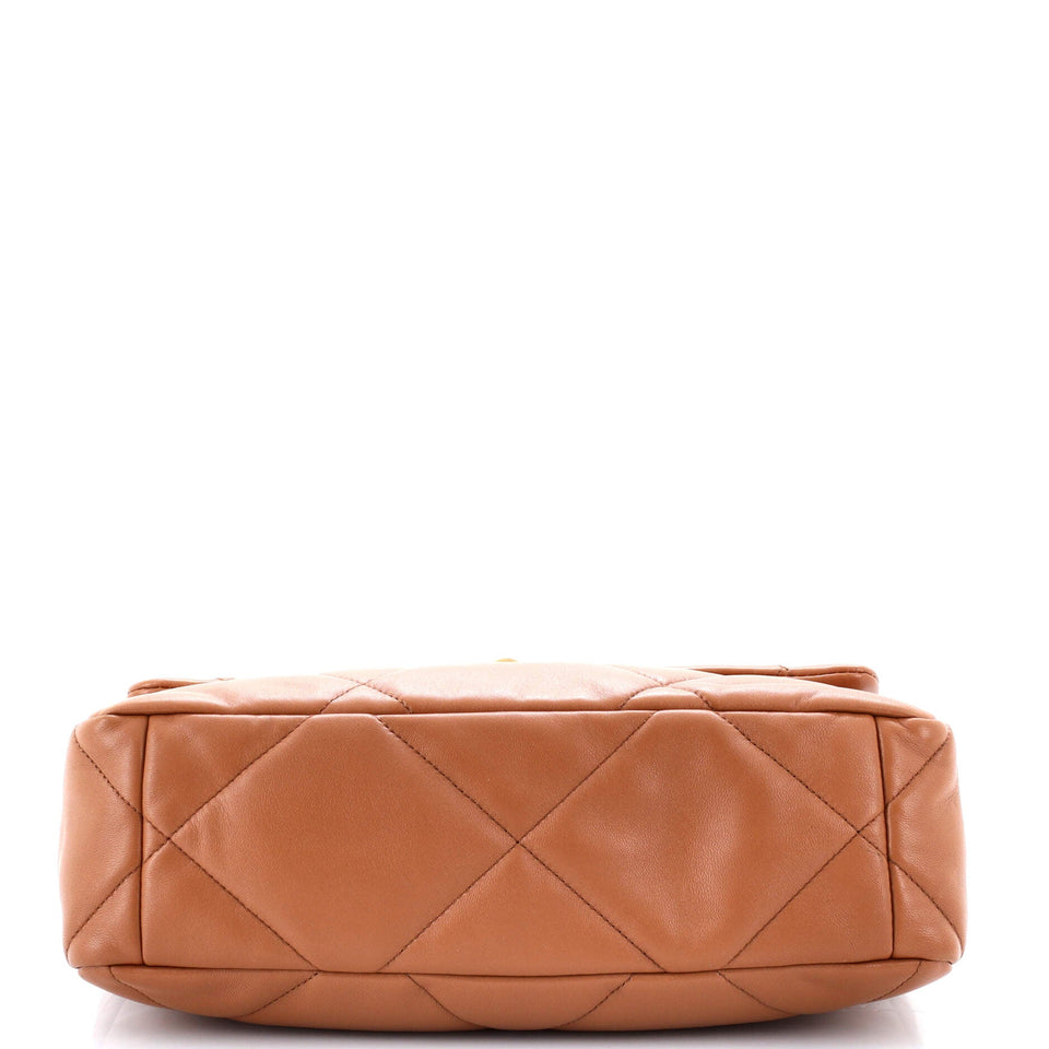 19 Flap Bag Quilted Leather Large