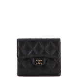 CC Compact Classic Flap Wallet Quilted Caviar