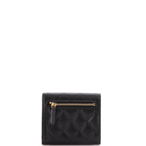 CC Compact Classic Flap Wallet Quilted Caviar