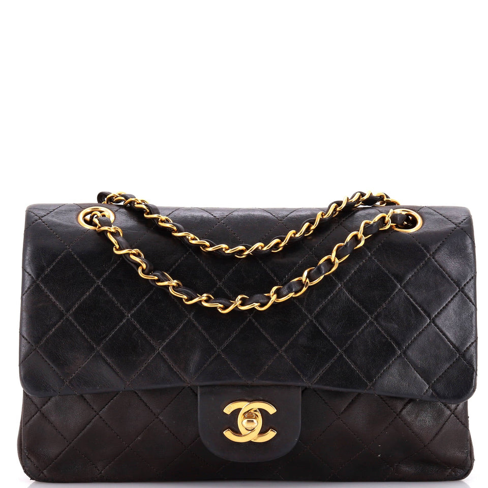 Vintage Classic Double Flap Bag Quilted Lambskin Medium