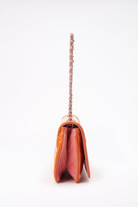 Vintage Chanel Patent Orange and Pink Leather Bag