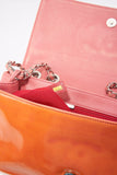 Vintage Chanel Patent Orange and Pink Leather Bag