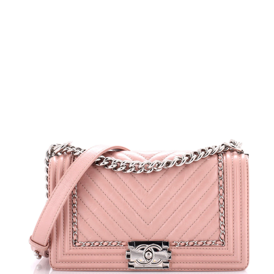 Boy Flap Bag Chevron Calfskin Old Medium