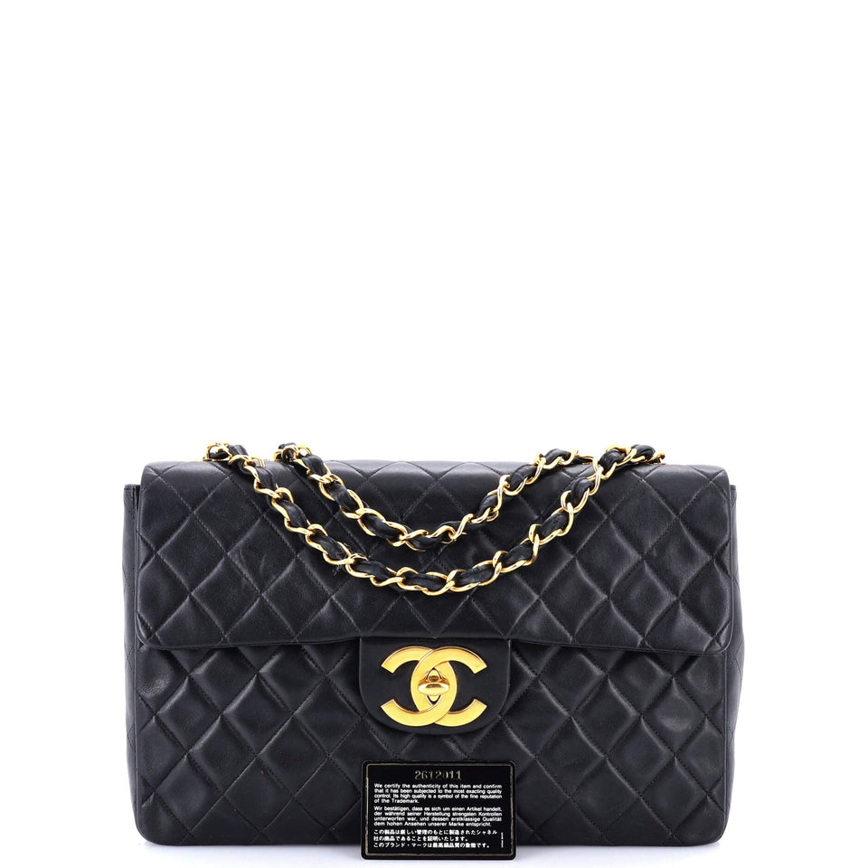 Vintage Classic Single Flap Bag Quilted Lambskin Maxi