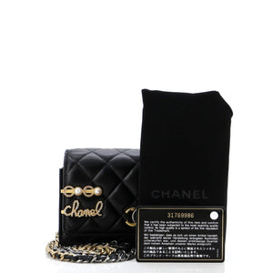 Coco Clips Wallet on Chain Embellished Quilted Lambskin Mini