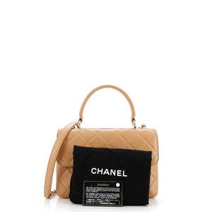 Trendy CC Top Handle Bag Quilted Lambskin Small