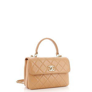 Trendy CC Top Handle Bag Quilted Lambskin Small