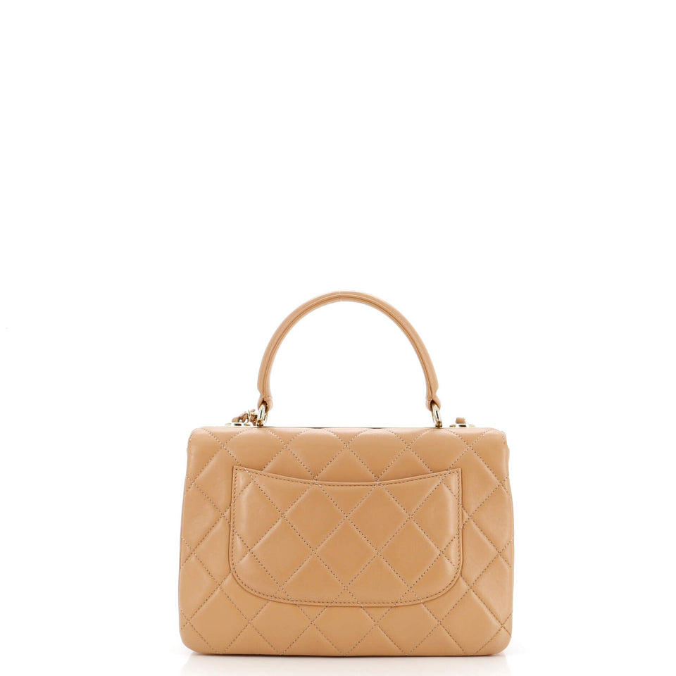 Trendy CC Top Handle Bag Quilted Lambskin Small
